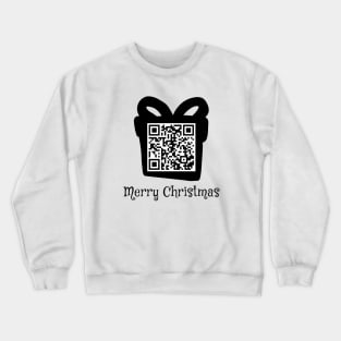 QR Rick Rolled - Christmas - Black Crewneck Sweatshirt